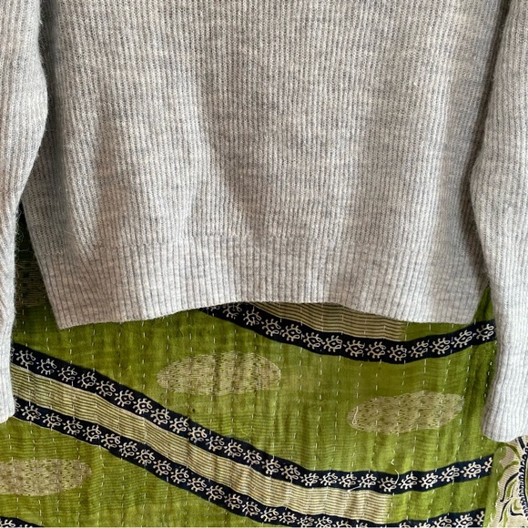 Quince Light Grey Baby Alpaca- Wool Quarter Zip Sweater Size Medium - Picture 5 of 15